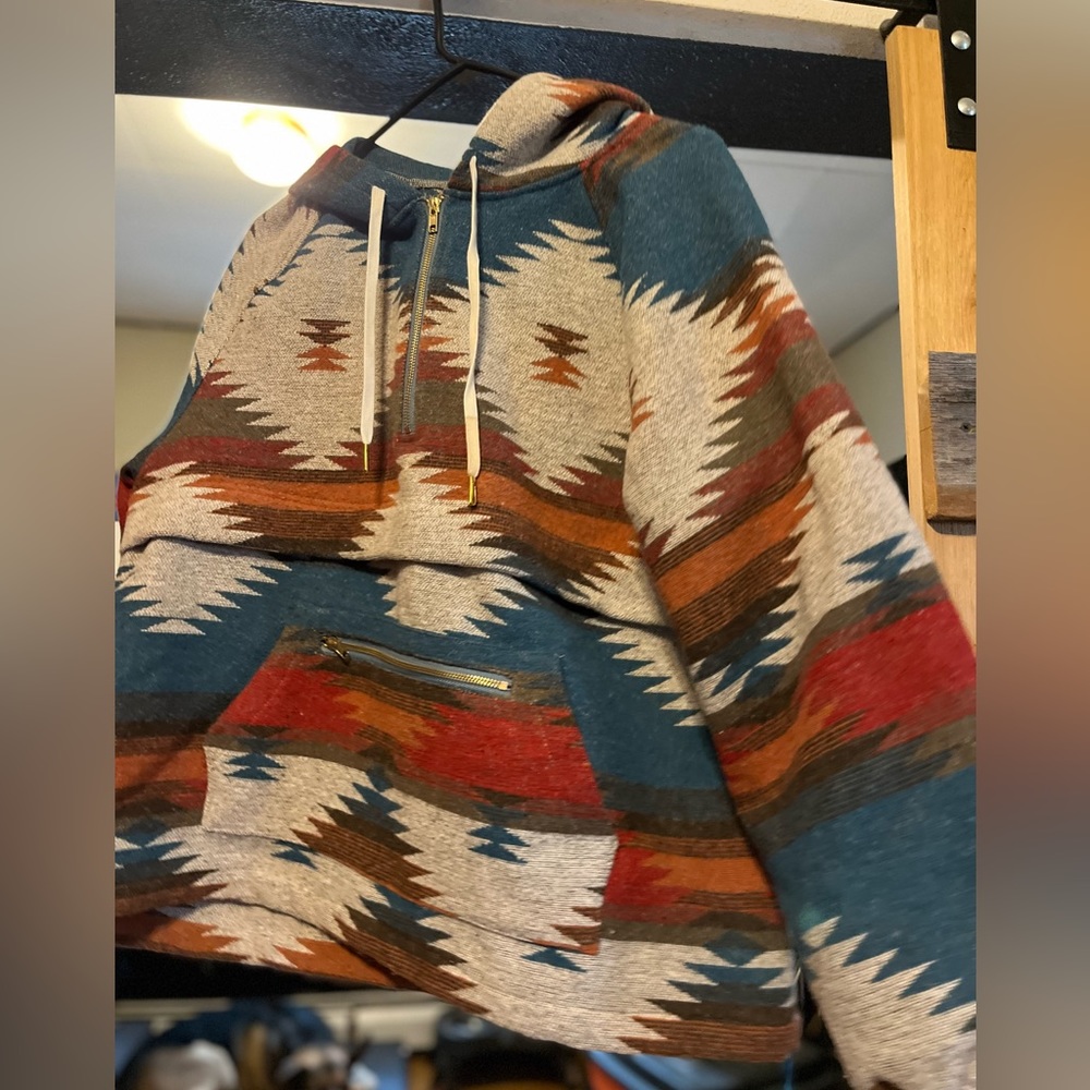 Aztec Print Pullover Jacket